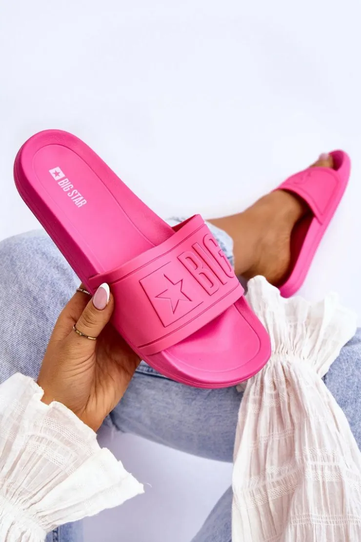 Damskie Big Star Shoes Damskie Klapki Big Star HH274A039 Fuksja