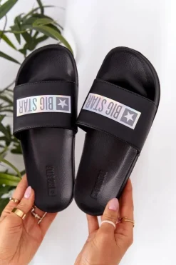 Big Star Shoes Klapki Damskie Big Star|Klapki Damskie Klasyczne*Damskie Klapki Big Star HH274A036 Czarne