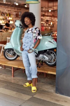 Best Big Star Shoes Damskie Klapki Big Star HH274A040 Żółte