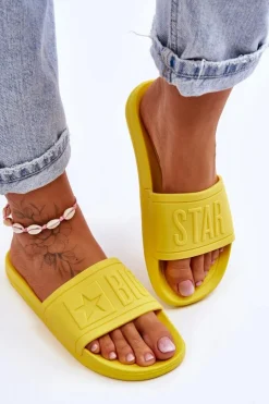 Best Big Star Shoes Damskie Klapki Big Star HH274A040 Żółte