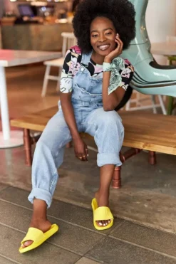 Best Big Star Shoes Damskie Klapki Big Star HH274A040 Żółte