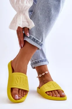 Best Big Star Shoes Damskie Klapki Big Star HH274A040 Żółte