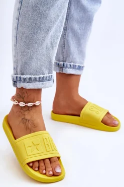 Best Big Star Shoes Damskie Klapki Big Star HH274A040 Żółte