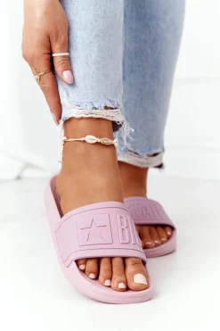 Big Star Shoes Klapki Damskie Big Star|Klapki Damskie Klasyczne*Damskie Klapki Big Star HH274A041 Pudrowy Róż