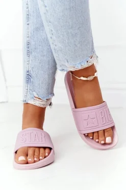 Big Star Shoes Klapki Damskie Big Star|Klapki Damskie Klasyczne*Damskie Klapki Big Star HH274A041 Pudrowy Róż