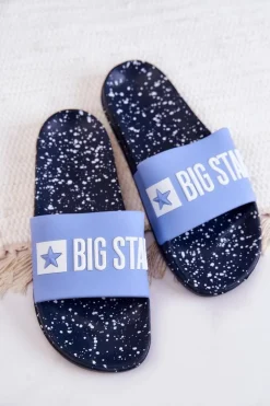 Big Star Shoes Klapki Sportowe|Klapki Damskie Big Star*Damskie Klapki Big Star JJ274A526 Niebieskie