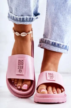 Damskie Big Star Shoes Damskie Klapki Big Star JJ274A303 Różowe