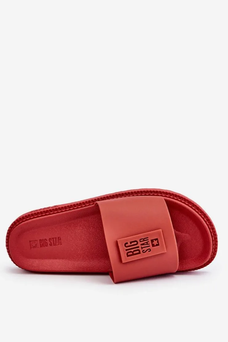 Big Star Shoes Klapki Sportowe|Klapki Damskie Big Star*Damskie Klapki Big Star LL274430 Czerwone Czerwony