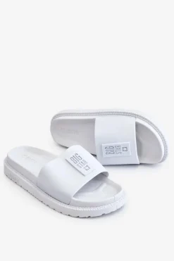 Sale Big Star Shoes Damskie Klapki Big Star LL274428 Białe Biały