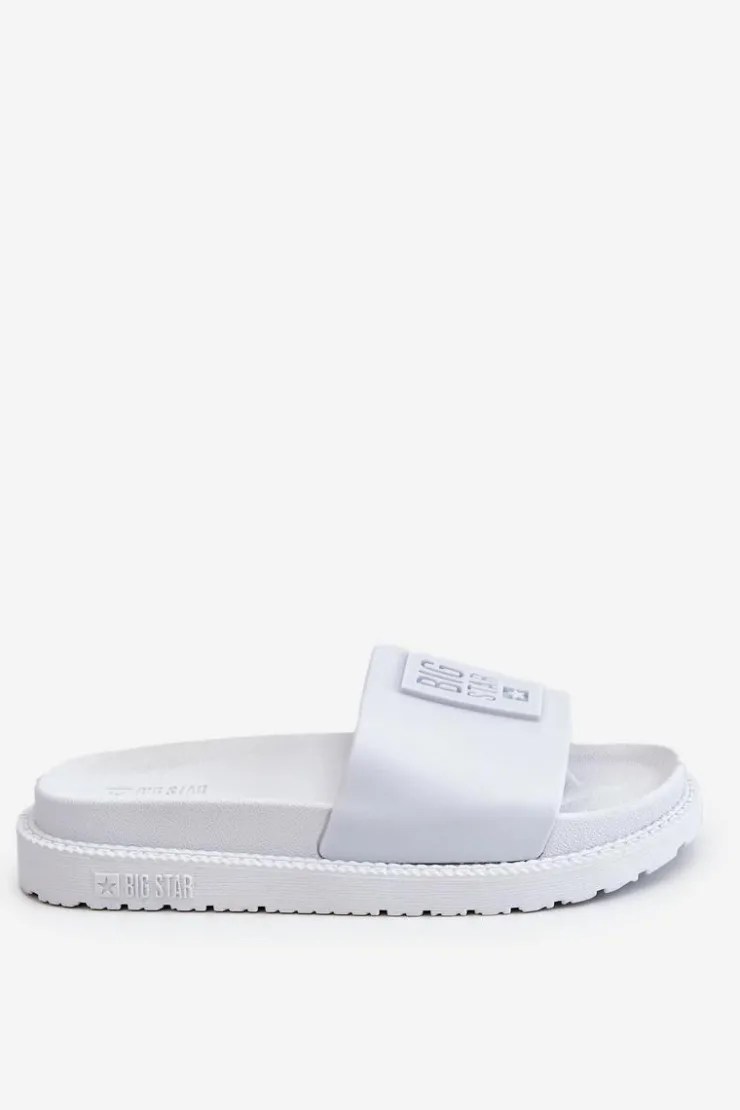 Sale Big Star Shoes Damskie Klapki Big Star LL274428 Białe Biały