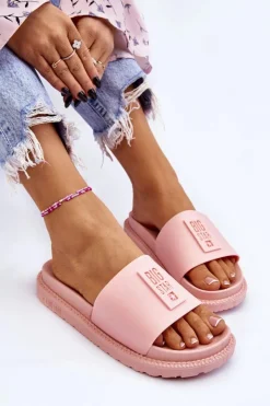 Sale Big Star Shoes Damskie Klapki Big Star LL274425 Jasnoróżowe Różowy