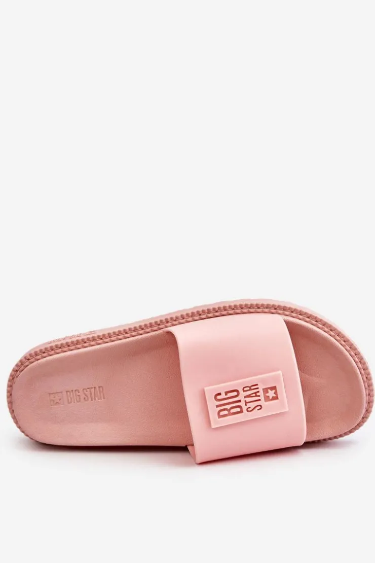 Sale Big Star Shoes Damskie Klapki Big Star LL274425 Jasnoróżowe Różowy