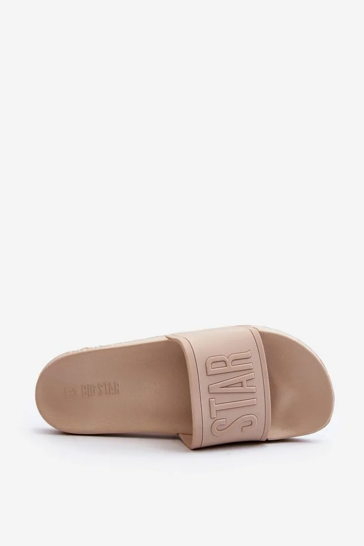 Clearance Big Star Shoes Damskie Klapki Big Star NN274A645 Beżowe Beżowy