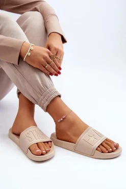 Clearance Big Star Shoes Damskie Klapki Big Star NN274A645 Beżowe Beżowy