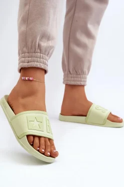 New Big Star Shoes Damskie Klapki Big Star NN274A646 Limonkowe