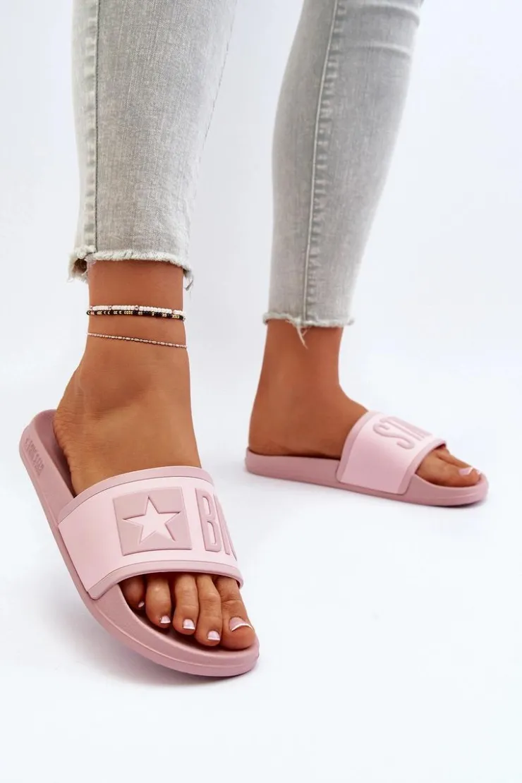 Sale Big Star Shoes Damskie Klapki Big Star NN274A647 Różowe Różowy