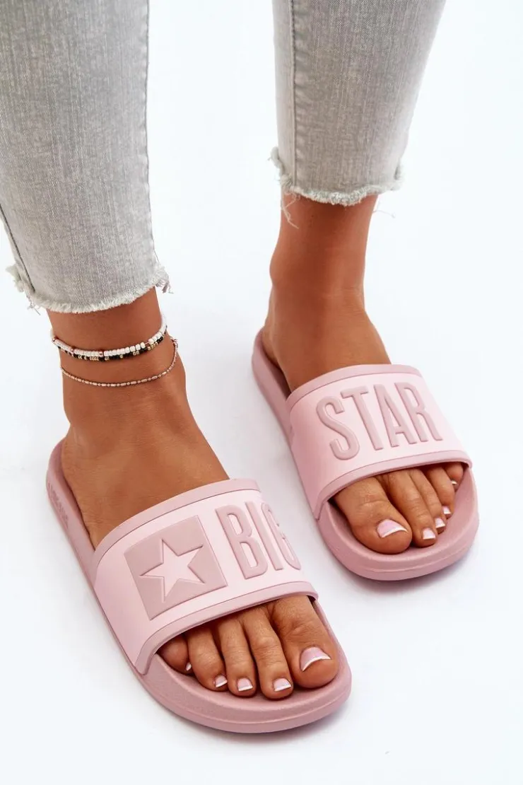 Sale Big Star Shoes Damskie Klapki Big Star NN274A647 Różowe Różowy