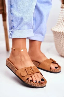 Damskie Boto Damskie Klapki Brązowe Sprzączka Regulacja Rosaline