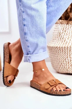 Damskie Boto Damskie Klapki Brązowe Sprzączka Regulacja Rosaline