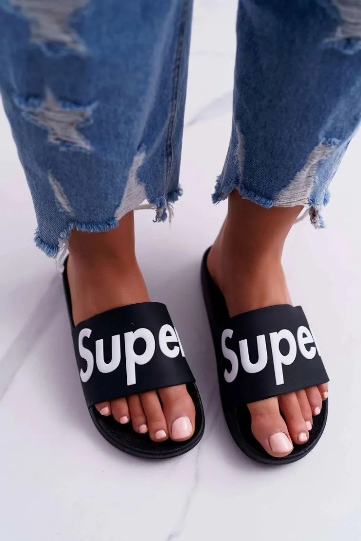 Boto Klapki Sportowe|Klapki Damskie Klasyczne*Damskie Klapki Czarne Super Losaria