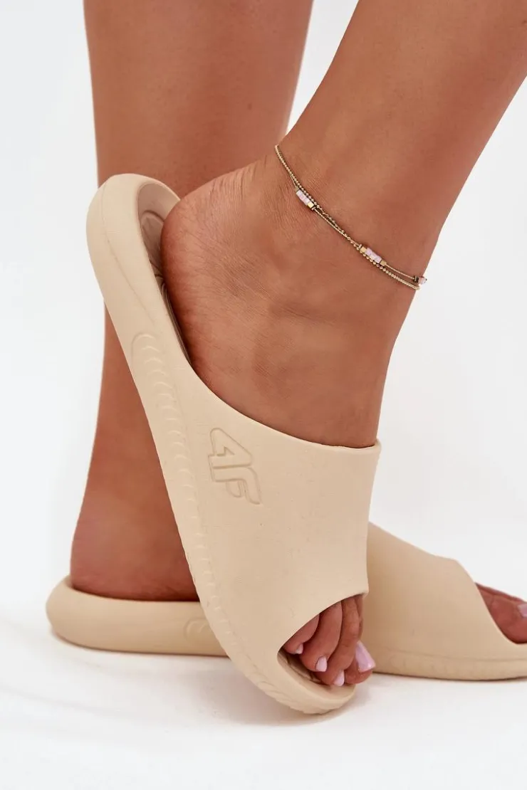 Hot 4F Damskie Klapki MM00FFLIF093A-83S Beżowe Beżowy