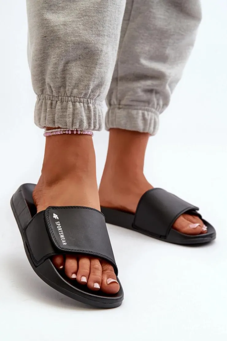 Damskie 4F Damskie Klapki MM00FFLIF031A-20S Czarne