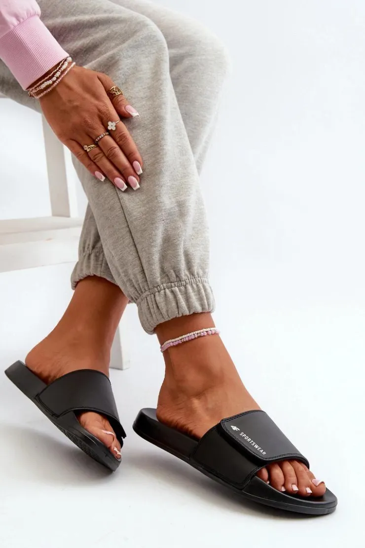 Damskie 4F Damskie Klapki MM00FFLIF031A-20S Czarne