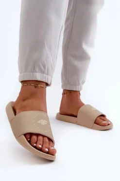 New 4F Damskie Klapki MM00FFLIF044A-83S Beżowe