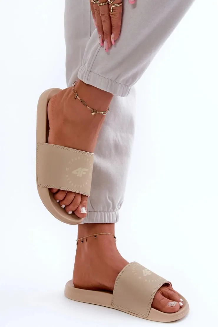 New 4F Damskie Klapki MM00FFLIF044A-83S Beżowe