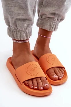 Clearance 4F Damskie Klapki MM00FFLIF045-70S Pomarańczowe Pomarańczowy