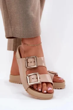 ZAXY Klapki Damskie Klasyczne*Damskie Klapki Gładkie Pachnące NN285092 Beżowe Beżowy