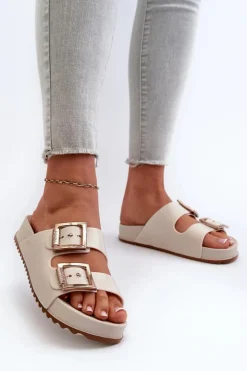 Clearance ZAXY Damskie Klapki Gładkie NN285058 Jasnobeżowe