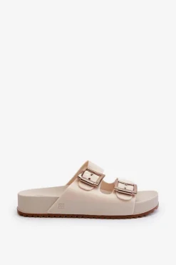 Clearance ZAXY Damskie Klapki Gładkie NN285058 Jasnobeżowe