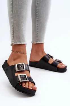 ZAXY Klapki Damskie Klasyczne*Damskie Klapki Gładkie HH285157 Czarne