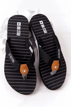 Damskie Big Star Shoes Damskie Klapki Japonki Big Star DD274A247 Czarne