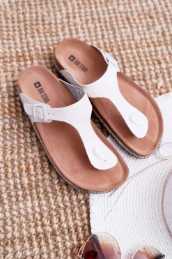 Big Star Shoes Klapki Damskie Big Star|Klapki Damskie Japonki*Damskie Klapki Japonki Białe Big Star DD274130