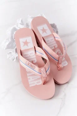 Big Star Shoes Damskie Klapki Japonki Big Star HH274A060 Różowe