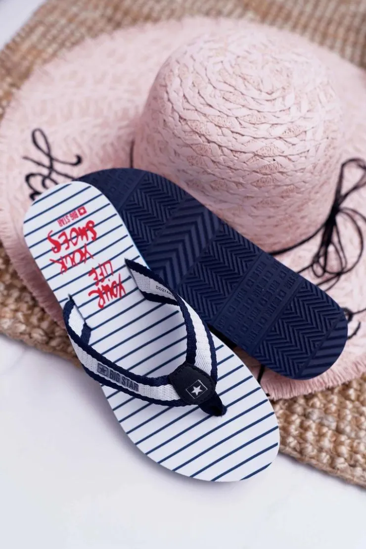 Big Star Shoes Klapki Damskie Big Star|Klapki Damskie Japonki*Damskie Klapki Japonki Big Star DD274A250 Granatowe