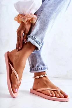 Damskie Big Star Shoes Damskie Klapki Japonki Big Star JJ274A386 Nude