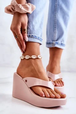 Discount ZAXY Damskie Klapki Japonki Na Koturnie HH285294 Nude