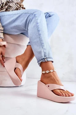 Discount ZAXY Damskie Klapki Japonki Na Koturnie HH285294 Nude