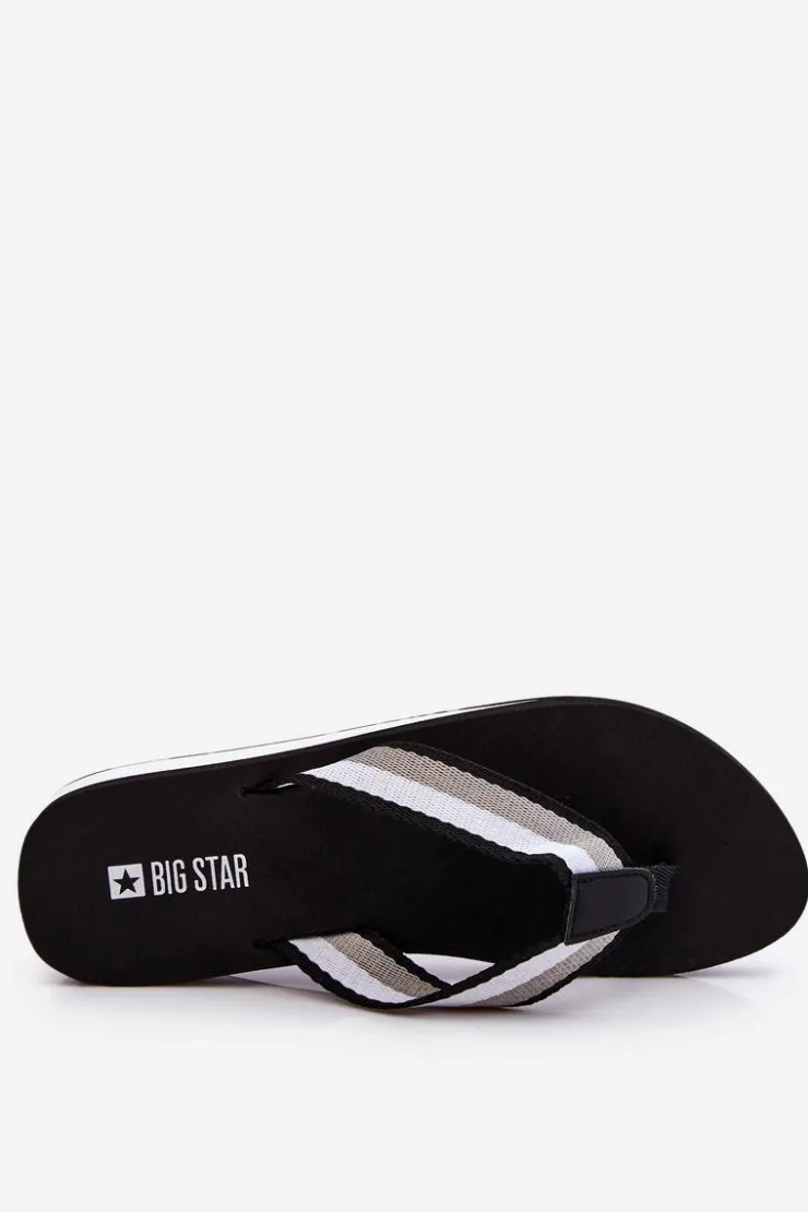 Outlet Big Star Shoes Damskie Klapki Japonki Na Platformie Big Star LL274781 Czarne Czarny