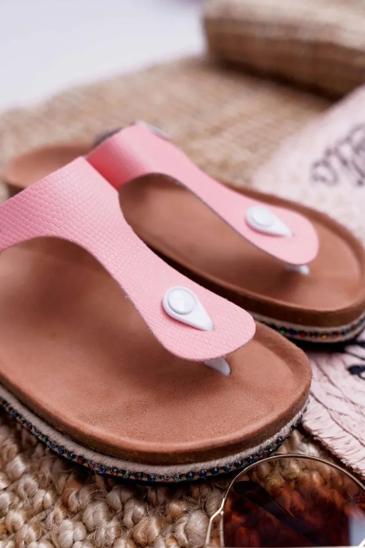 Online Big Star Shoes Damskie Klapki Japonki Różowe Big Star DD274133