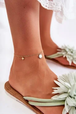 Damskie Boto Damskie Klapki Japonki Z Materiałową Ozdobą Zielone Eviana