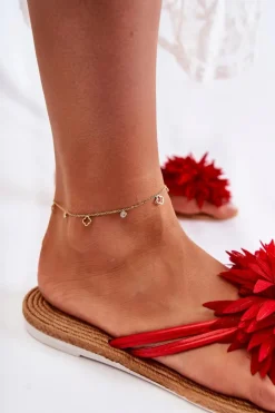 Damskie Boto Damskie Klapki Japonki Z Materiałową Ozdobą Czerwone Eviana