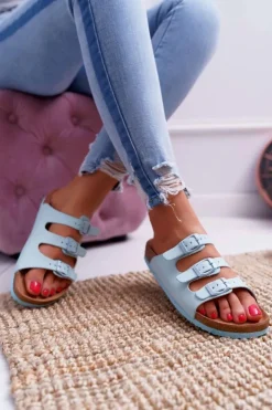 Damskie Boto Damskie Klapki Jasno Niebieskie Big Star DD274137