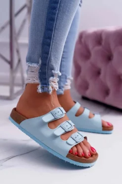 Damskie Boto Damskie Klapki Jasno Niebieskie Big Star DD274137