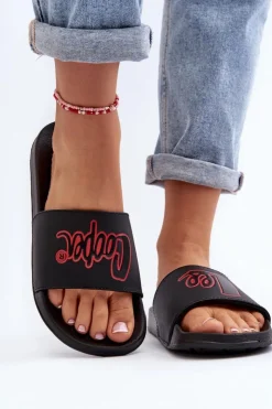 Lee Cooper Klapki Damskie Klasyczne*Damskie Klapki LCW-24-42-2483L Czarne Czarny