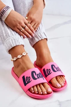 Discount Lee Cooper Damskie Klapki LCW-22-42-1000 Neonowy Róż