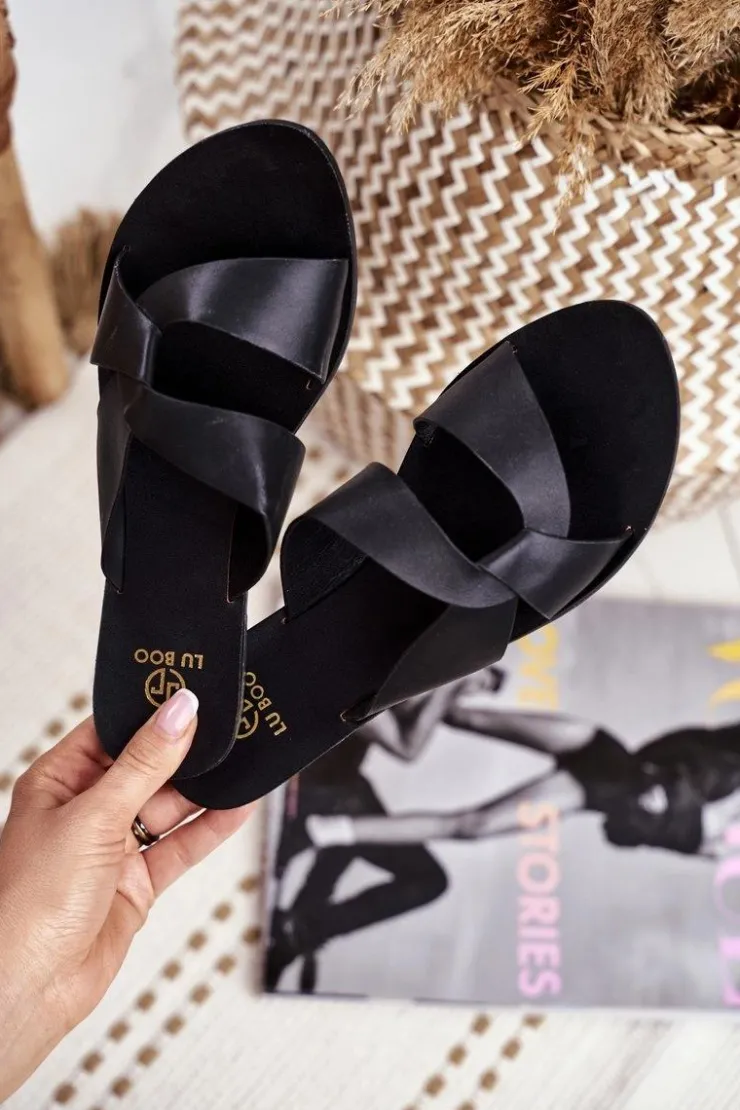 Sale Boto Damskie Klapki Lu Boo Czarne Mabella